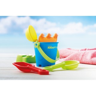 Set de playa cubo y 6 juguetes personalizable